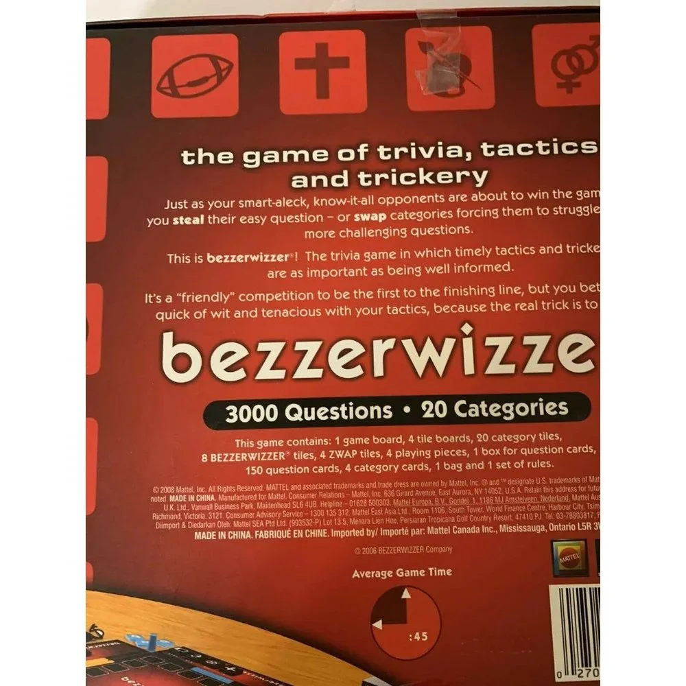 Bezzerwizzer Game Trivia Tactics‎ 2008 Edition - 100% Complete 3000 Questions!